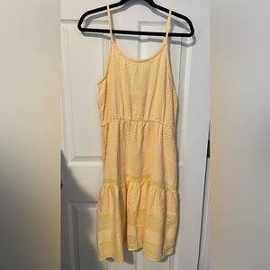 💃 SUMMERY COPENHAGEN Yellow Rose Tiered Short Dress Size L NWT